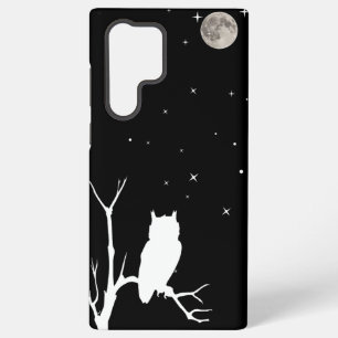 Funda Para Samsung Galaxy S22 Ultra Búho en una rama con luna y estrellas