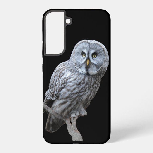 Funda Para Samsung Galaxy Búho Gris Grande (Reverso )