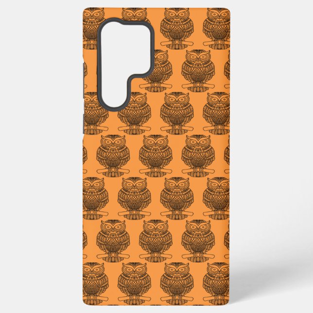 Funda Para Samsung Galaxy Búho (naranja) - Funda Samsung (Reverso )