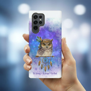 Funda Para Samsung Galaxy S22 Ultra Búho Tribal - Sé Fuerte, Sé Valiente, Sé Amable
