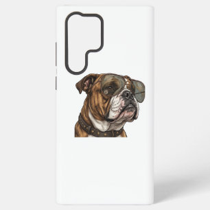 Funda Para Samsung Galaxy S22 Ultra Buldog inglés genial con gafas de sol de aviador