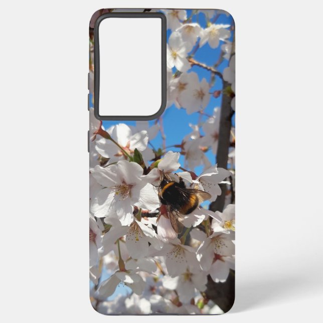 Funda Para Samsung Galaxy Bumblebee en flor de cerezo salvaje (Reverso )