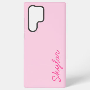 Funda Para Samsung Galaxy S22 Ultra Burbuja Rosa Goma Rosa Fuerte Nombre Cursiva Perso