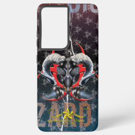 FUNDA PARA SAMSUNG GALAXY S21 ULTRA ¡BW! ¡ADVERTENCIA DE BIOPELIGRO! CALAVERA