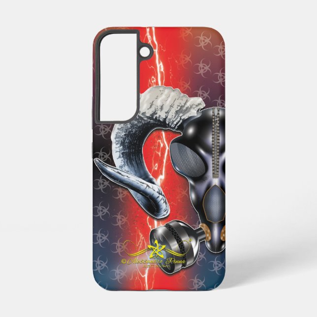 FUNDA PARA SAMSUNG GALAXY ¡BW! ¡ADVERTENCIA DE BIOPELIGRO! CALAVERA (Reverso )