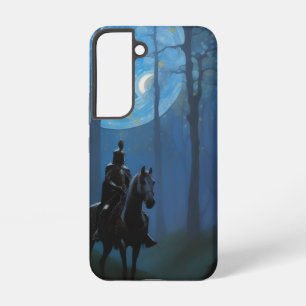 Funda Para Samsung Galaxy S22 Caballero Negro Misterioso en el Bosque a la Luz d