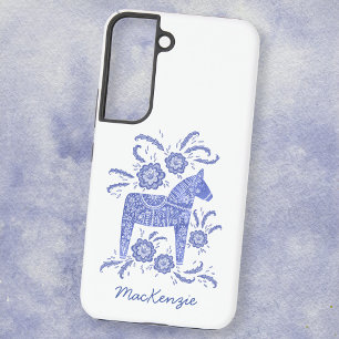 Funda Para Samsung Galaxy S22 Caballo Dala Sueco Azul Blanco