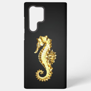 Funda Para Samsung Galaxy S22 Ultra Caballo marino polígono de oro