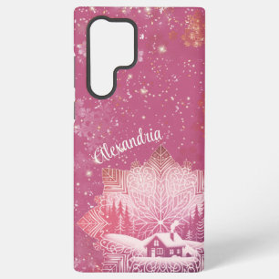 Funda Para Samsung Galaxy S22 Ultra Cabaña Copo de Nieve