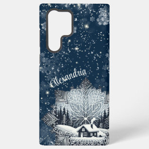 Funda Para Samsung Galaxy S22 Ultra Cabaña Copo de Nieve