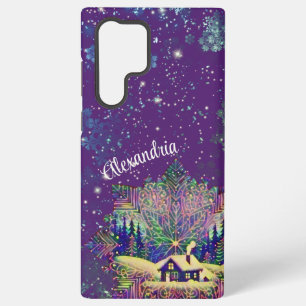 Funda Para Samsung Galaxy S22 Ultra Cabaña Copo de Nieve