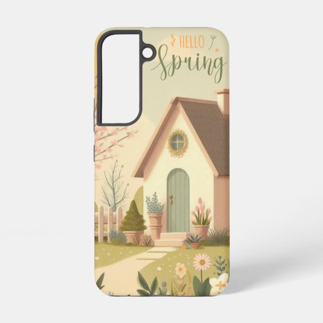 Funda Para Samsung Galaxy Cabaña de campo floral/primavera (Reverso )