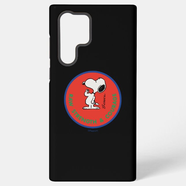 Funda Para Samsung Galaxy Cacahuetes | Snoopy Raw Strength & Courage Badge (Reverso )