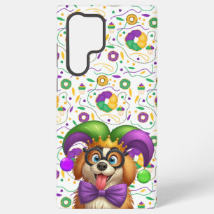 Funda Para Samsung Galaxy S22 Ultra Cachorro adorable de Mardi Gras con sombrero de bu