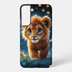 Funda Para Samsung Galaxy S22+ Cachorro de león de ojos azules encantado en respl