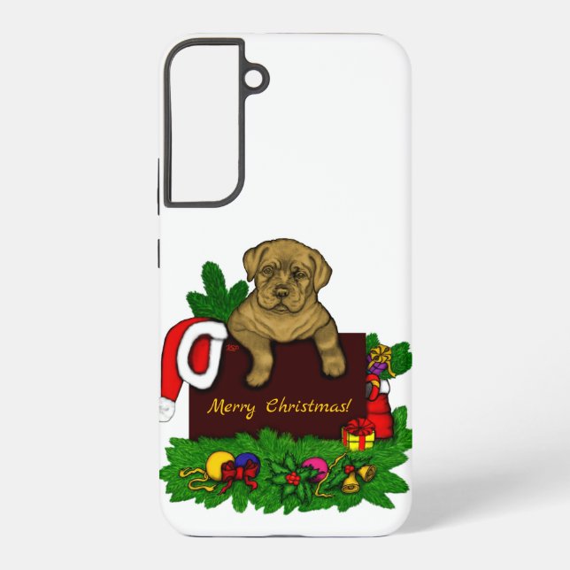 Funda Para Samsung Galaxy Cachorro de Navidad (Reverso )