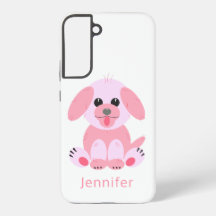 Cachorro Personalizado Rosa de Dibujos Animados Li