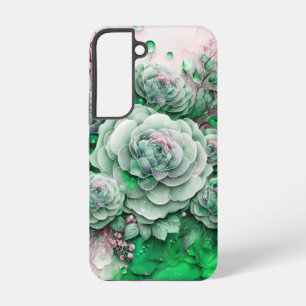 Funda Para Samsung Galaxy S22 Cactus suculento verde y rosa