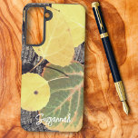 Funda Para Samsung Galaxy S21 Caída Rústica Aspen deja Personalizado fotográfico<br><div class="desc">Esta foto de la naturaleza de primer plano comparte el color de caída hoja de árbol Quaking Aspen. Personalice el texto, elimine el texto o edite utilizando la herramienta de diseño para seleccionar el estilo de fuente, el tamaño y el color que prefiera. También puede agregar este diseño, donde se...</div>