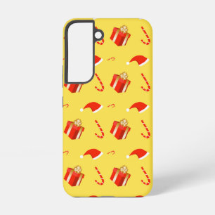 Funda Para Samsung Galaxy S22 caja de regalo de Navidad sombrero de Santa bastón