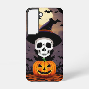 Funda Para Samsung Galaxy S22 Calabaza de cráneo de Halloween
