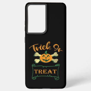 Funda Para Samsung Galaxy S21 Ultra Calabaza de Halloween con truco o tratar cruces