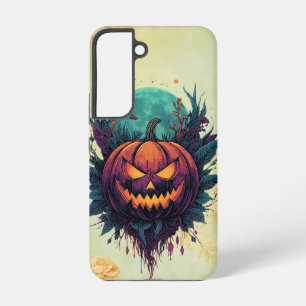 Funda Para Samsung Galaxy S22 Calabaza espeluznante bajo la luna llena