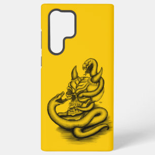 Funda Para Samsung Galaxy S22 Ultra Calavera - Cabeza de diablo con serpiente