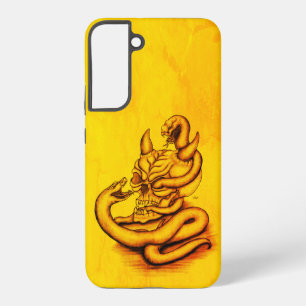 Funda Para Samsung Galaxy S22+ Calavera - Cabeza de diablo con serpiente