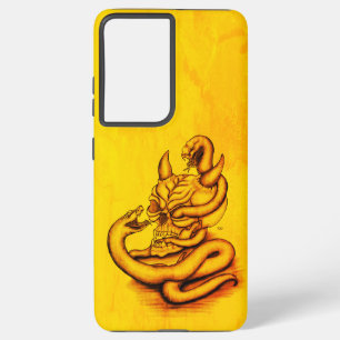 Funda Para Samsung Galaxy S21 Ultra Calavera - Cabeza malvada con serpiente