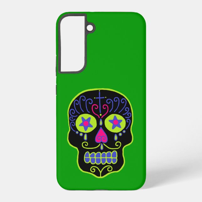 Funda Para Samsung Galaxy Calavera de Azúcar Negra (Reverso )