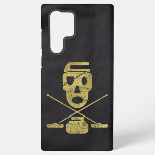 Funda Para Samsung Galaxy S22 Ultra Calavera de Curling y Escobas Jolly Roger