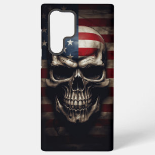 Funda Para Samsung Galaxy S22 Ultra Calavera de la bandera americana