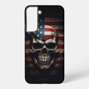 Funda Para Samsung Galaxy S22+ Calavera de la bandera americana 