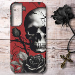 Funda Para Samsung Galaxy S22  Calavera gótica con Rosa negro<br><div class="desc">Atrévase a desafiar la convención con este exclusivo estuche de cráneo y teléfono celular rosa negro, una fascinante fusión de diseño arriesgado y sorprendente belleza. Este funda no es sólo un escudo protector para tu teléfono; es una declaración audaz que combina la mística de un cráneo con el encanto eterno...</div>