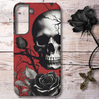 Calavera gótica con Rosa negro