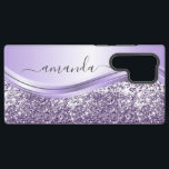 Funda Para Samsung Galaxy S22 Ultra Caligrafía manuscrita de lentejuelas de lavanda<br><div class="desc">Este diseño puede personalizarse en el área proporcionada cambiando la foto y/o el texto. O puede personalizarse haciendo clic en Personalizar esta plantilla y luego eligiendo la opción de personalizar más y eliminar o cambiar el color del fondo, agregar texto, cambiar el color o estilo del texto, o eliminar el...</div>