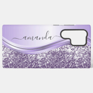 Funda Para Samsung Galaxy S22 Ultra Caligrafía manuscrita de lentejuelas de lavanda