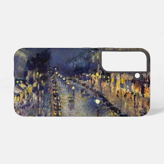 Funda Para Samsung Galaxy Camille Pissarro - Boulevard Montmartre por la noc (Reverso Horizontal)