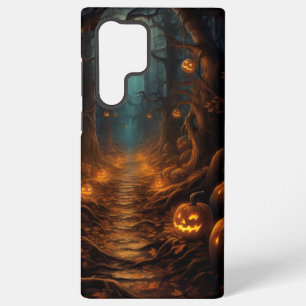 FUNDA PARA SAMSUNG GALAXY S22 ULTRA CAMINO HALLOWEB OSCURO CON PUMPKINS