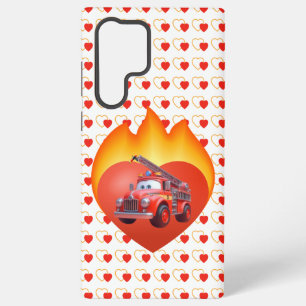 Funda Para Samsung Galaxy S22 Ultra Camión de bomberos lindo día de San Valentín