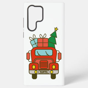 Funda Para Samsung Galaxy S22 Ultra Camión de Santa vista frontal Feliz Navidad