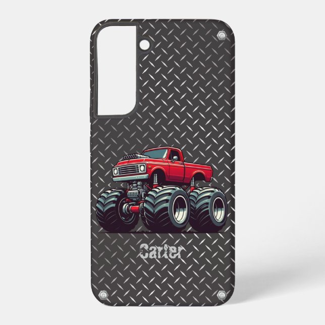 Funda Para Samsung Galaxy Camión monstruo rojo (Reverso )