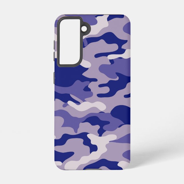 Funda Para Samsung Galaxy Camo Camping Caza Camuflaje Azul (Reverso )
