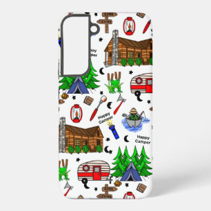 Funda Para Samsung Galaxy S22+ Camping Personalizado Camping Tema Feliz Camper