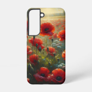 Funda Para Samsung Galaxy S22 Campo de amapolas rojas bonitas en un día de veran