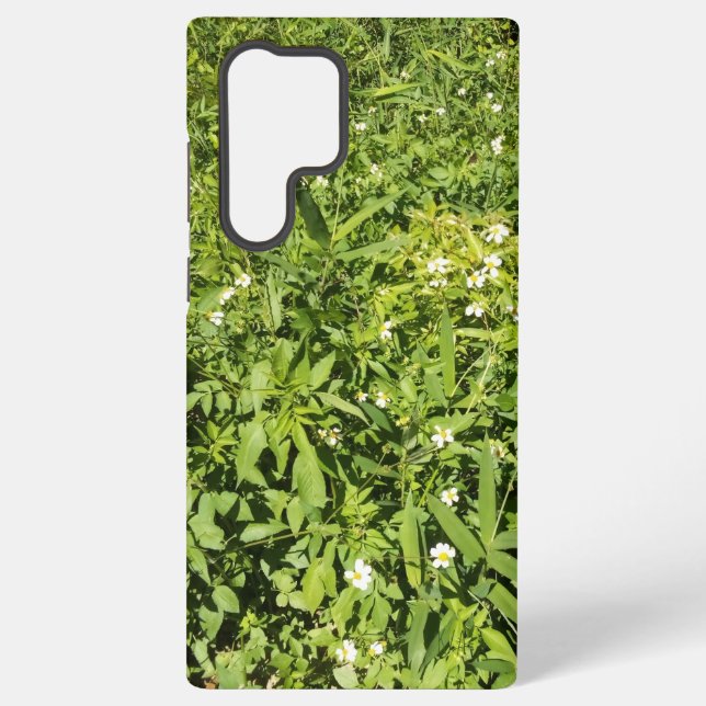 Funda Para Samsung Galaxy Campo floral verde exuberante (Reverso )