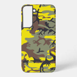 Funda Para Samsung Galaxy S22+ Camuflaje amarillo y marrón, ejército