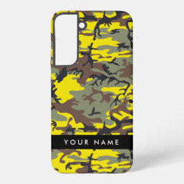 Funda Para Samsung Galaxy S22+ Camuflaje amarillo y marrón Tu nombre Personaliza