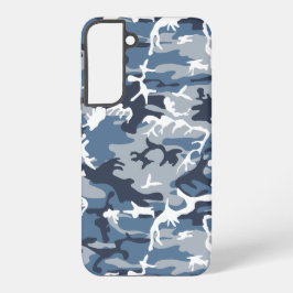 Funda Para Samsung Galaxy S22+ Camuflaje azul de nieve en invierno, ejército